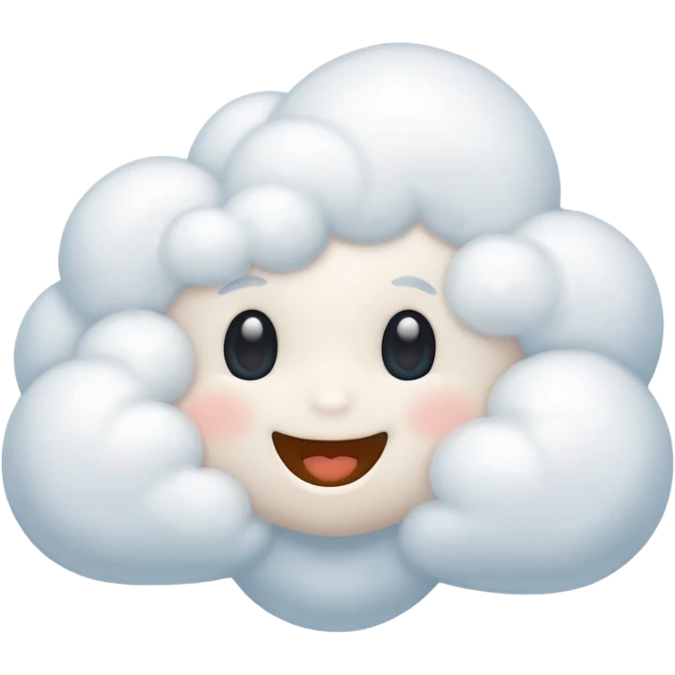 cute cloud breathing in emoji