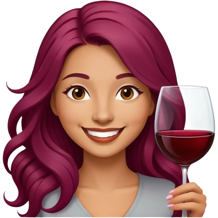 Wine colored hair Latina long hair  emoji