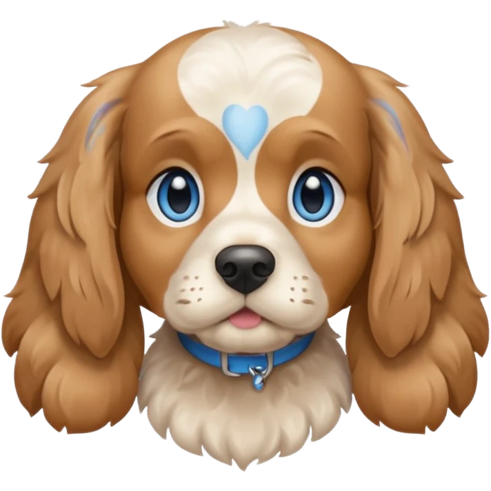 Light tan cocker spaniel with blue eyes emoji