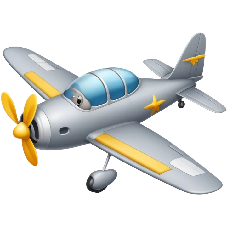 A gray mouse flying a plane emoji
