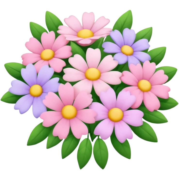 pastel pink bouquet of mixed flowers emoji