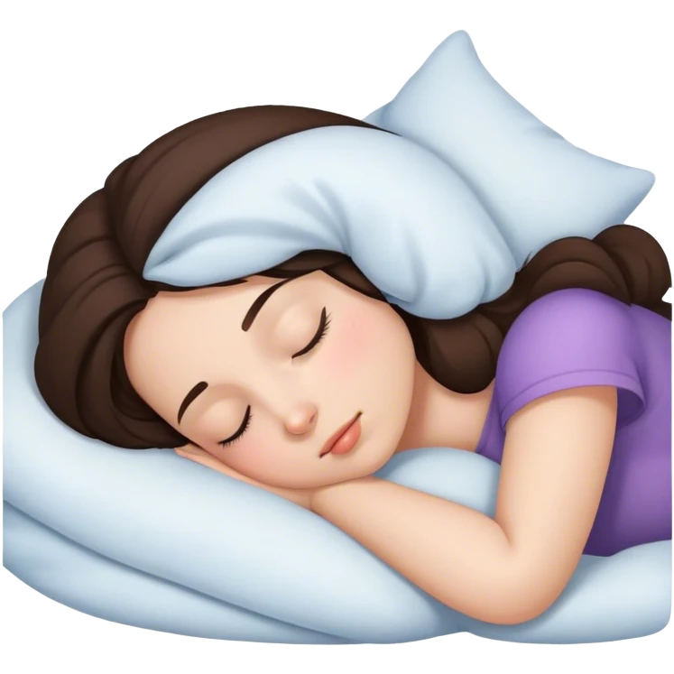 Brunette girl sleepin emoji