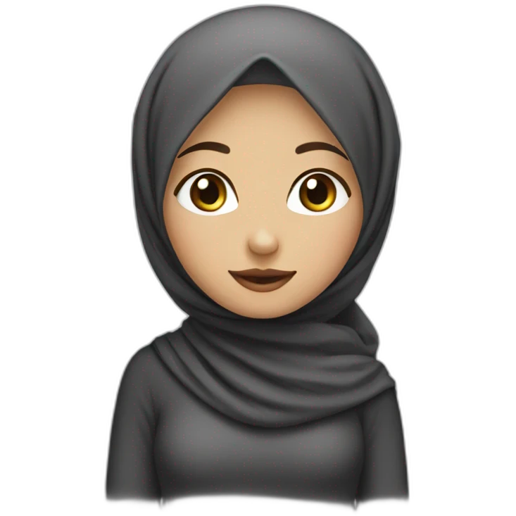 One hijab girl say hello with hand emoji