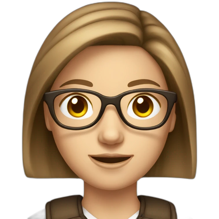 white caucasian girl brown hair glasses and money emoji