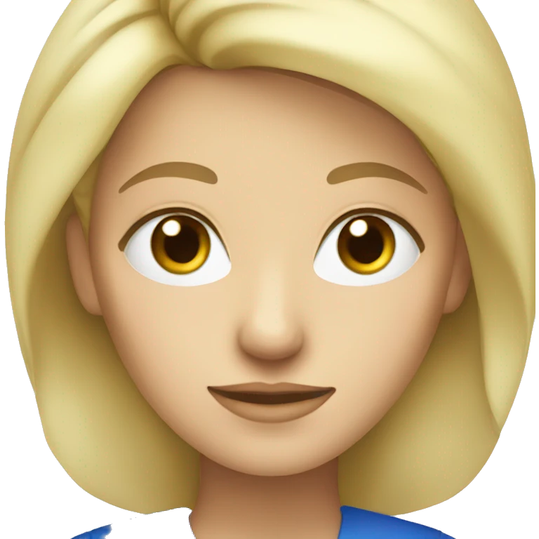 blonde blue eye female teacher emoji