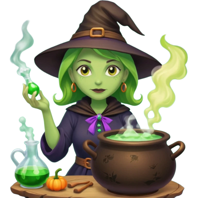 green witch cooking potion emoji