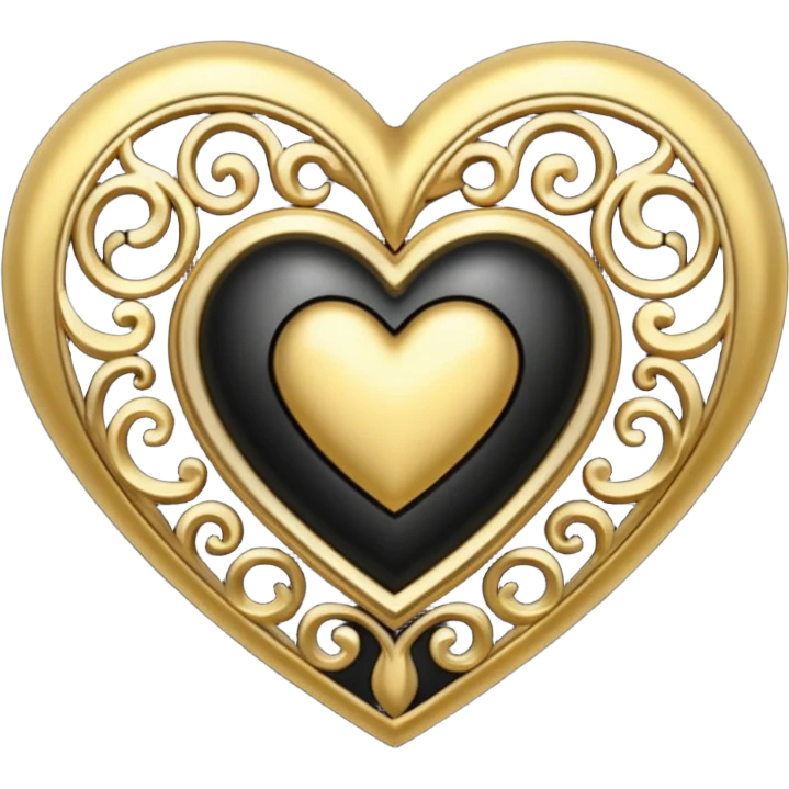 gold goth heart, remove background emoji