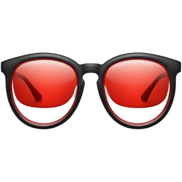 Red Glasses with subtle shine and curved frame edges. emoji