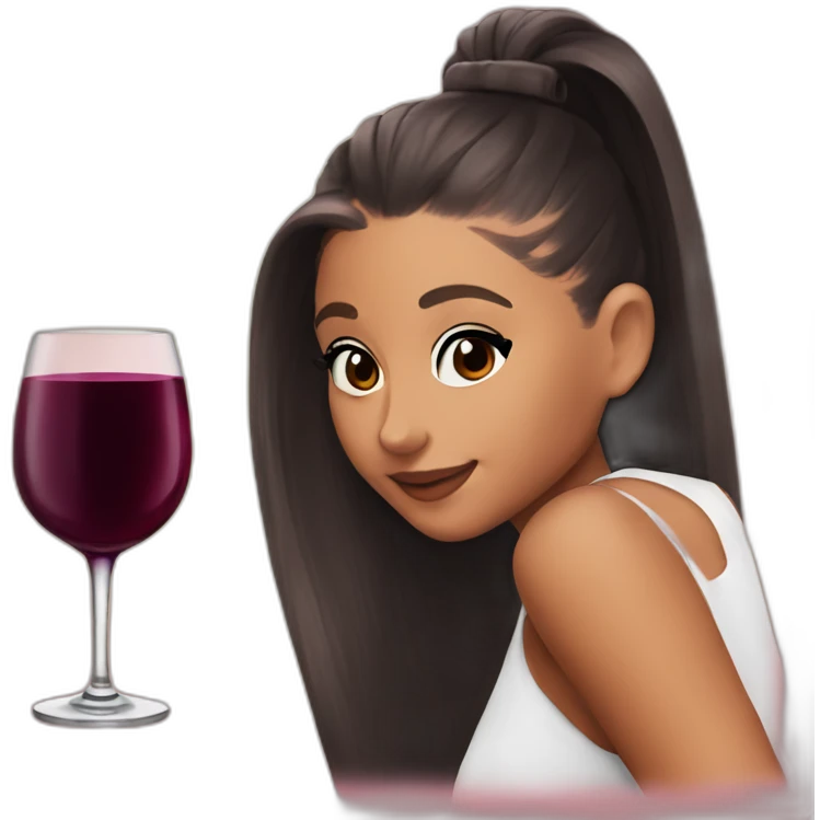 Ariana Grande with wine emoji