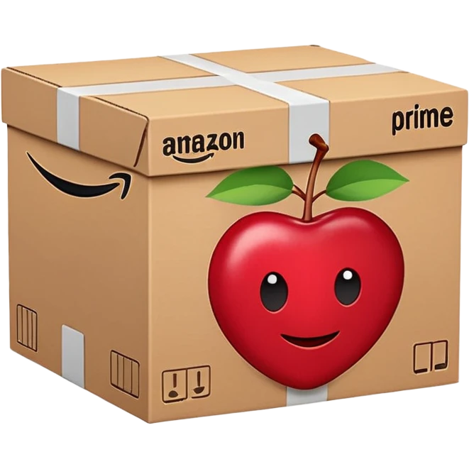 caja de Amazon prime color cherry red emoji
