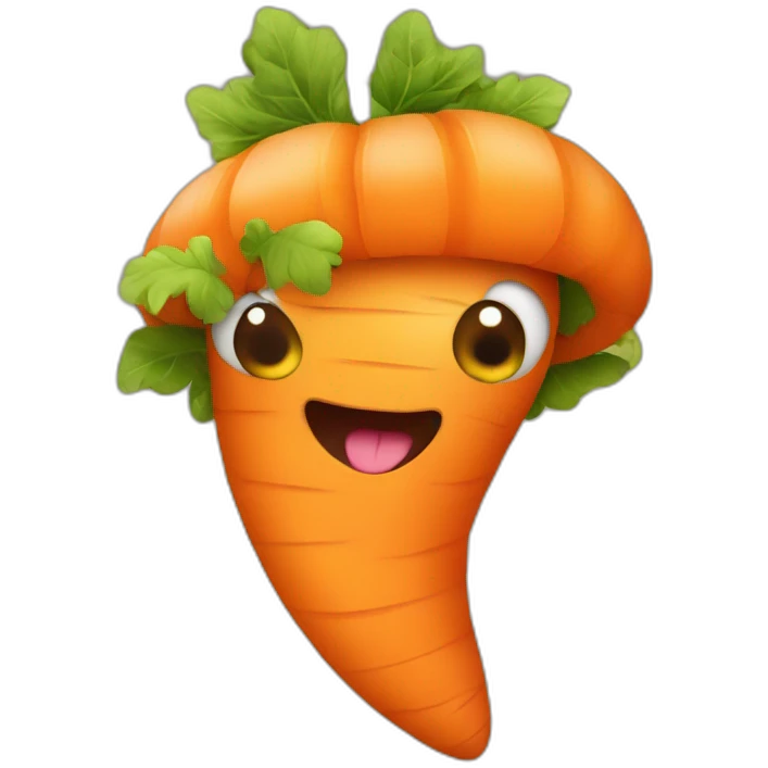 Worm in a carrot costume emoji