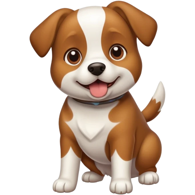 Perrita café y blanco emoji