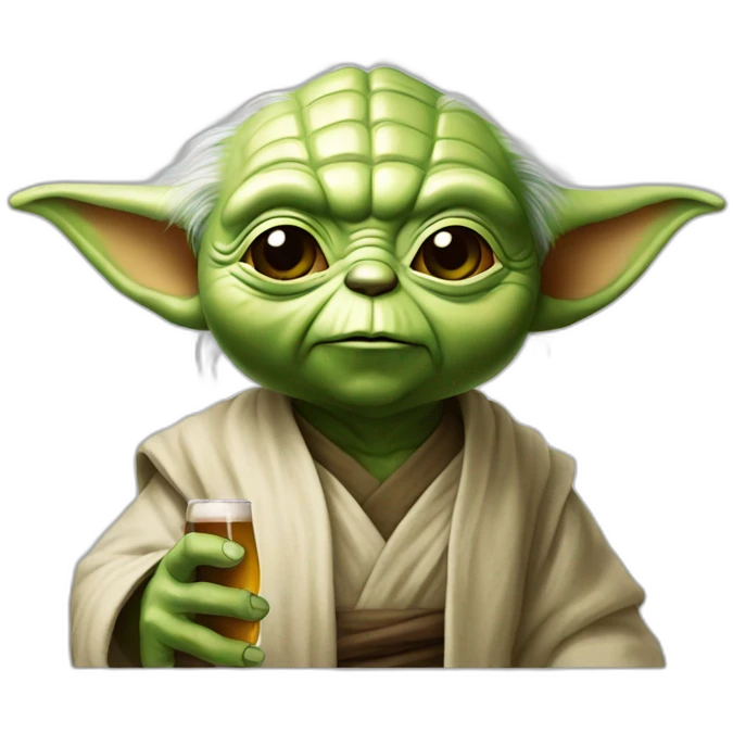 Yoda boit de la bière emoji