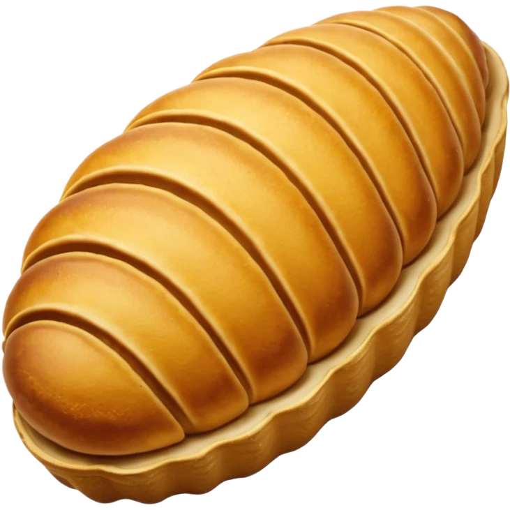 
A clam-shaped bread without a tail. It is long and narrow. Madeleine bread emoji