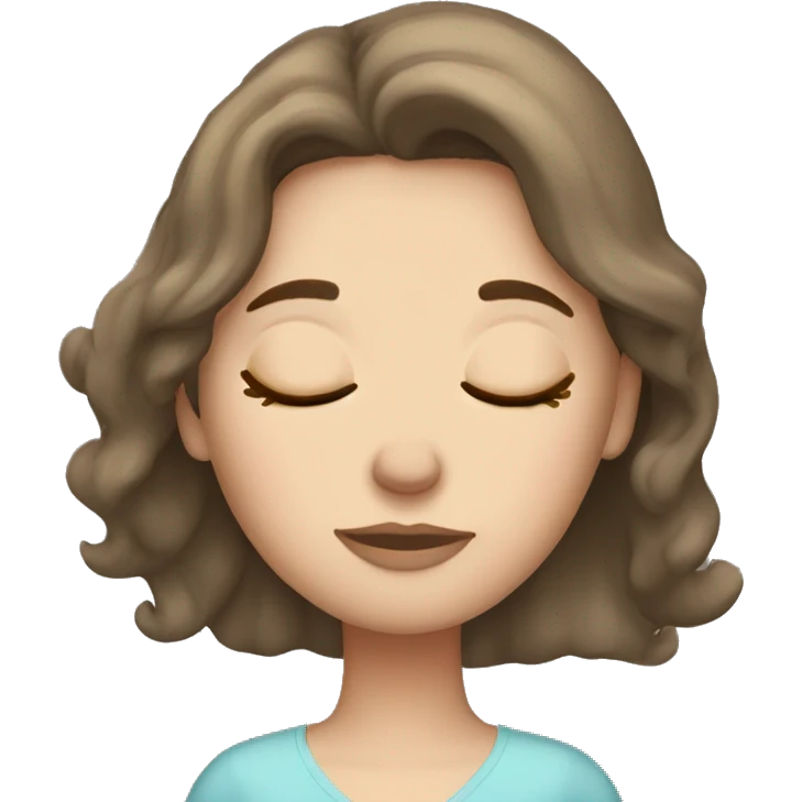 Brunette white girl sleeping emoji