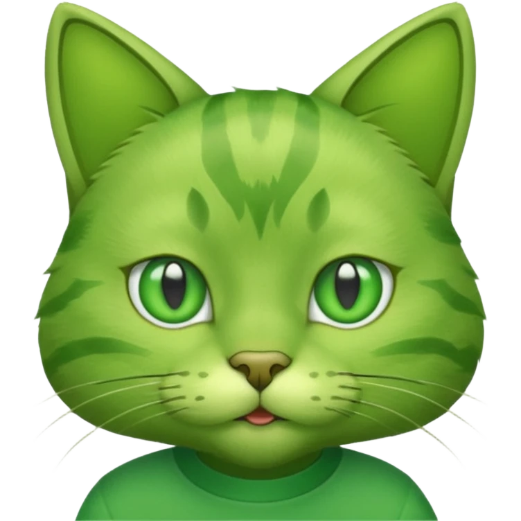 green cat with green shirt emoji