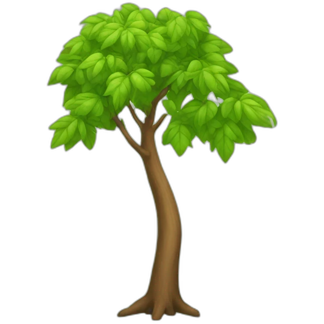 tree with just a couple of leaves emoji