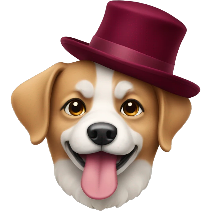 Dog with burgundy hat emoji
