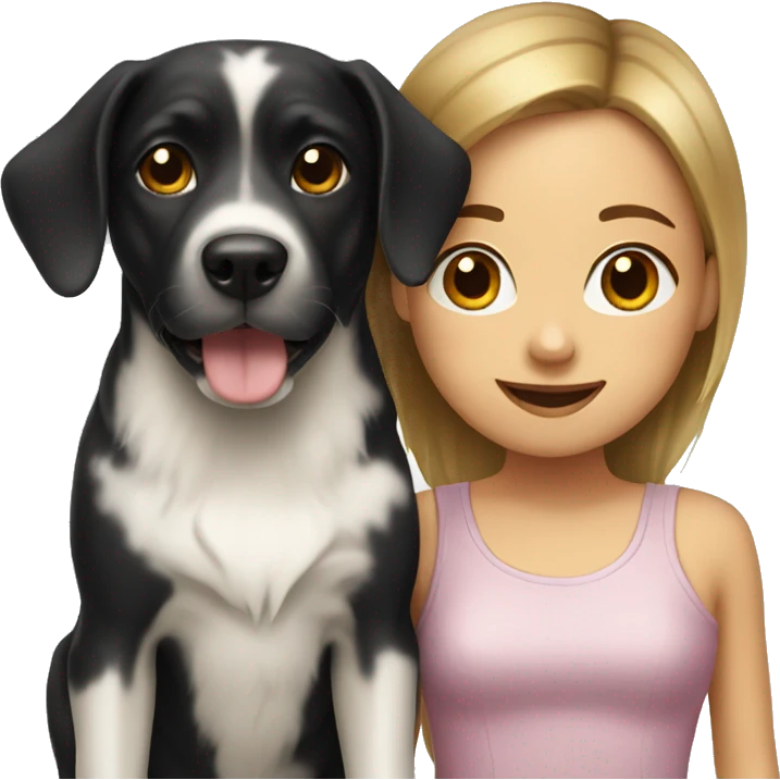 Dog with a girl emoji