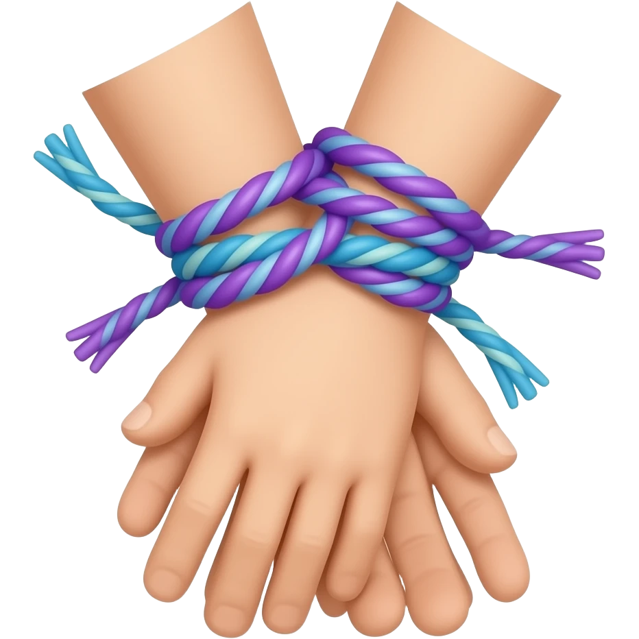 Hands Tied up using Purple/blue Ropes emoji