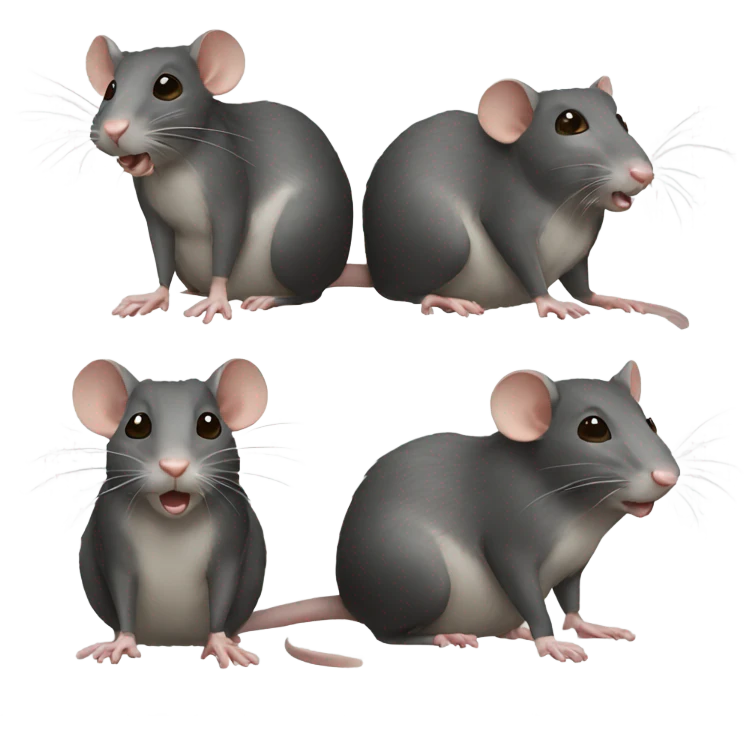 Three rats emoji
