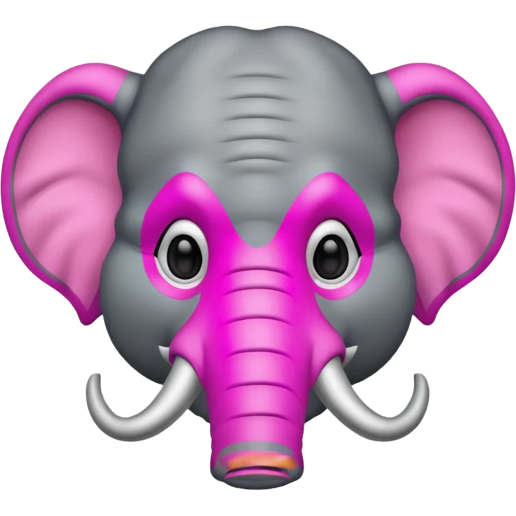an portrait elephant with pink mask
 emoji
