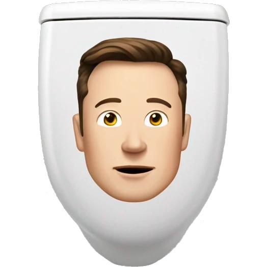 toilet with elon musk and hand emoji