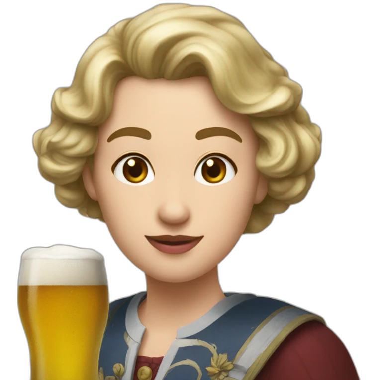 Elizabeth deux bois une bière emoji
