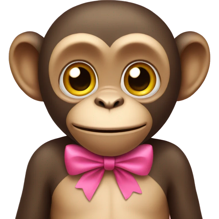 A monkey with a pink bow emoji