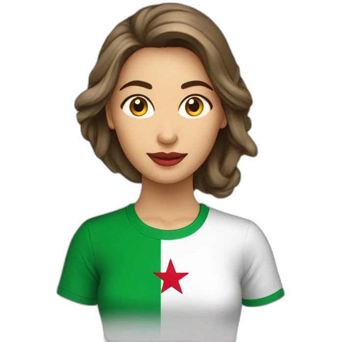 tee shirt de l’ algerie sur une femme emoji