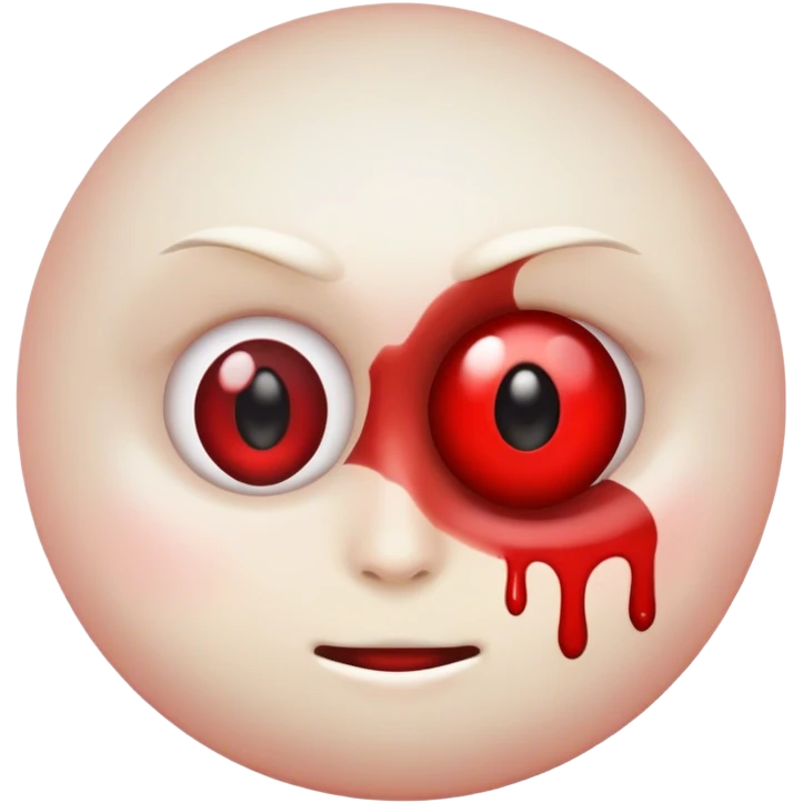 An emoji with bloodshot eyes emoji