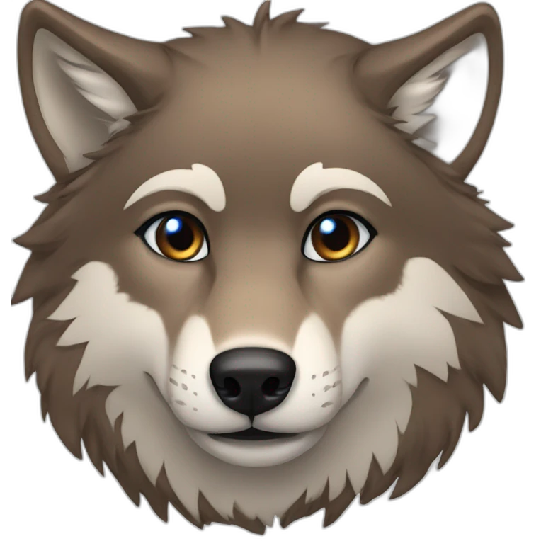 Brown female wolf blue eyes  emoji