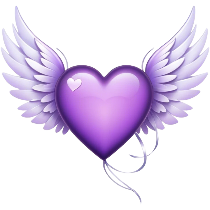 Purple Heart with white fairy wings emoji