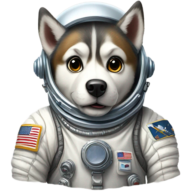 Astronaut husky emoji