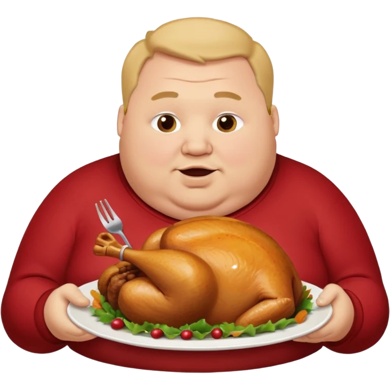Fat man eatingturjey emoji