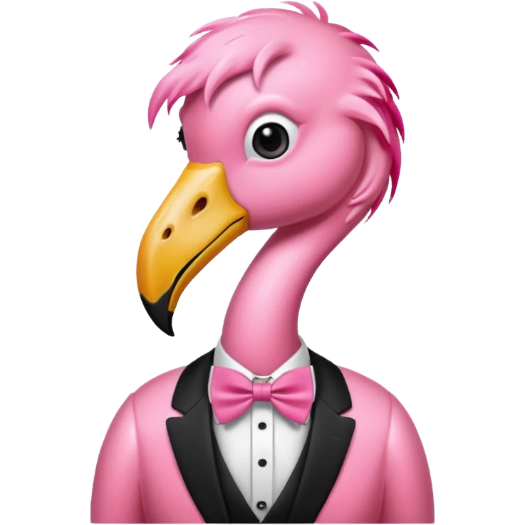 Flamingo wearing a pink bow tie  emoji