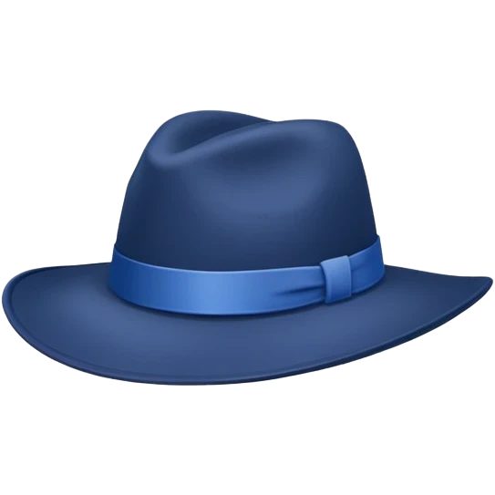 Dark blue wide-brimmed hat emoji