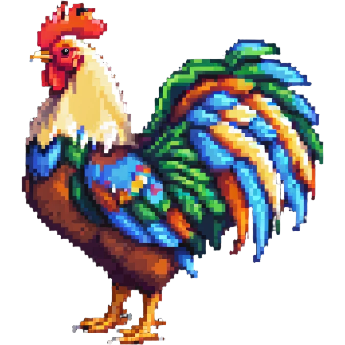 Heihei chicken from Moana, colorful rooster emoji