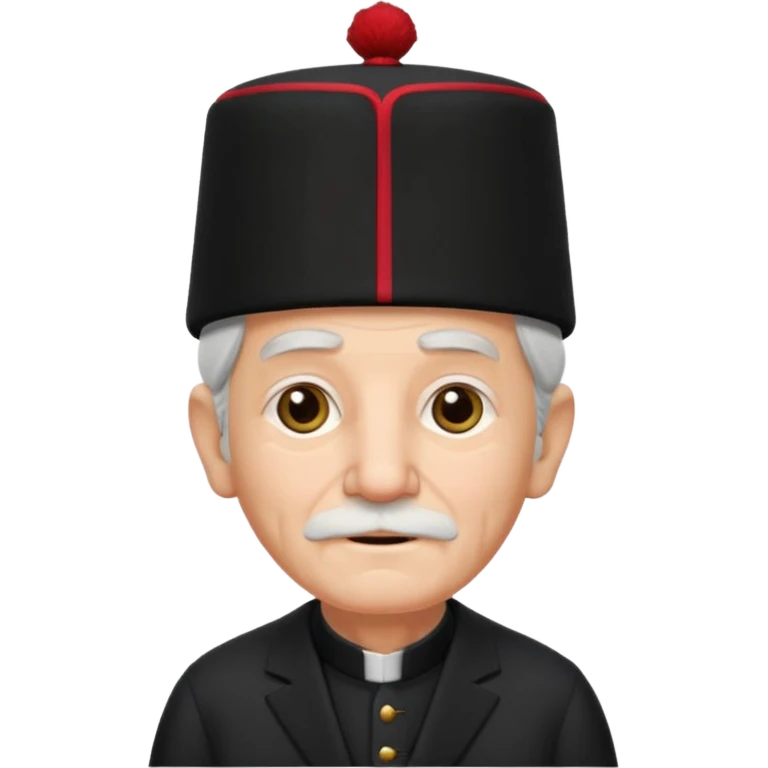 black suited old with fes hat emoji