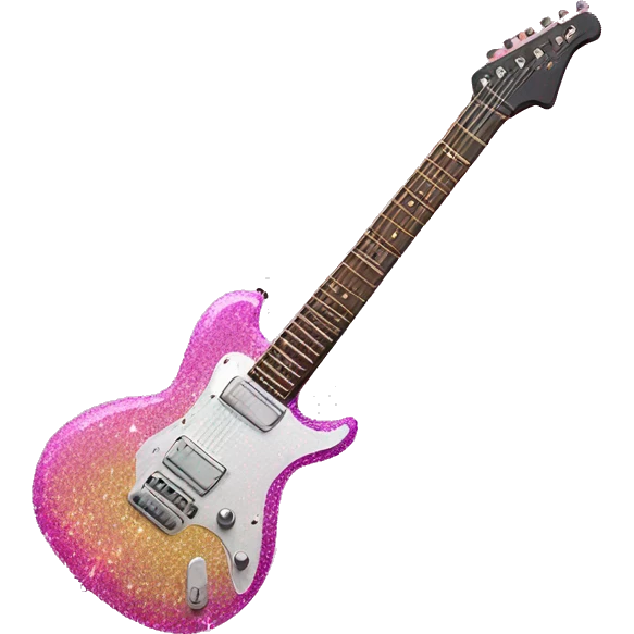 Pink ombre electric guitar with glitter  emoji