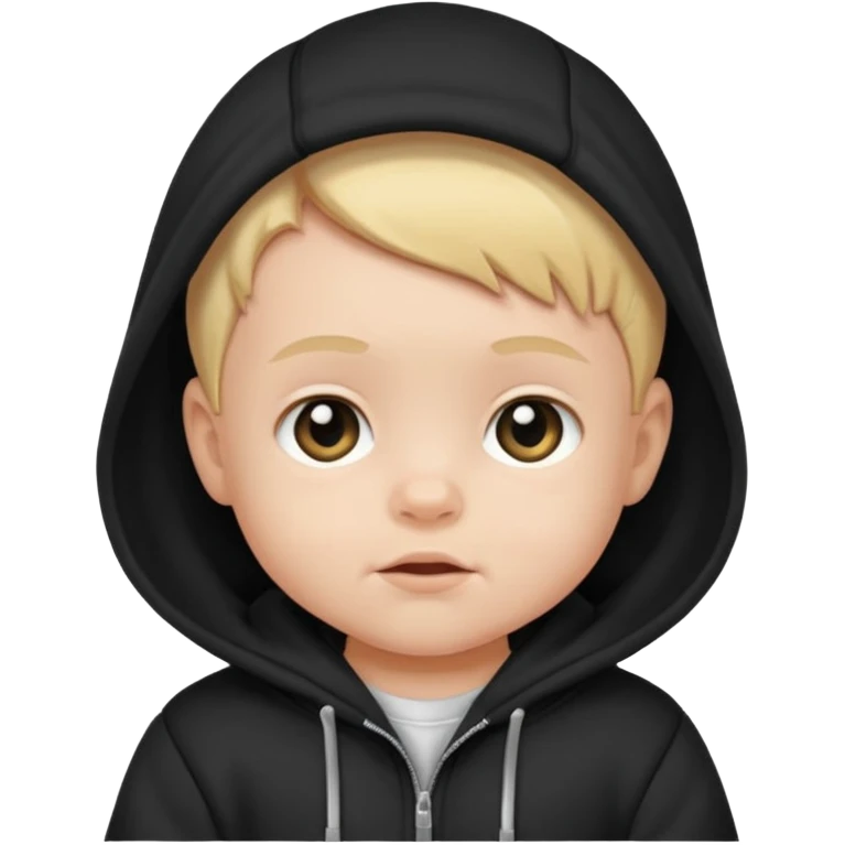 baby with black hoodie emoji