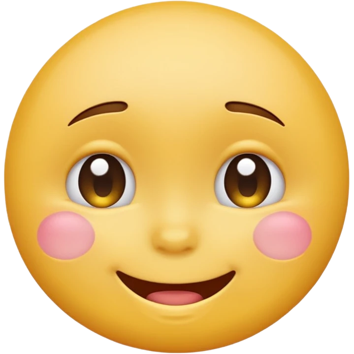 Emoji, yellow round smiling face, pronounced shame emoji