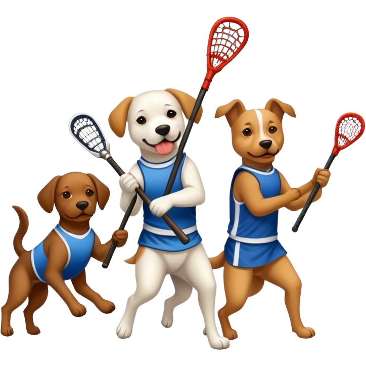 Dogs playing lacrosse  emoji