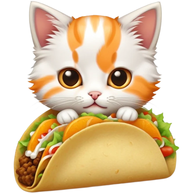 a kitten eating tacos emoji