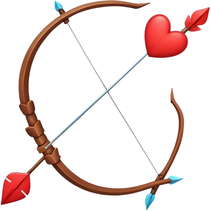 red bow and arrow with hearts emoji