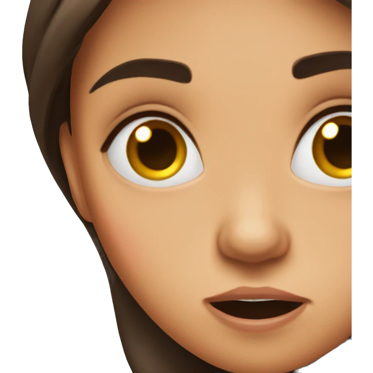 brunet girl in shock emoji