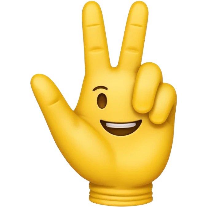 Make me an emoji of a hand with 2 fingers ni a zipped all yellow emoji