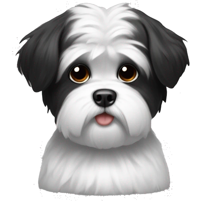 shitzu blanco y negro gordo emoji
