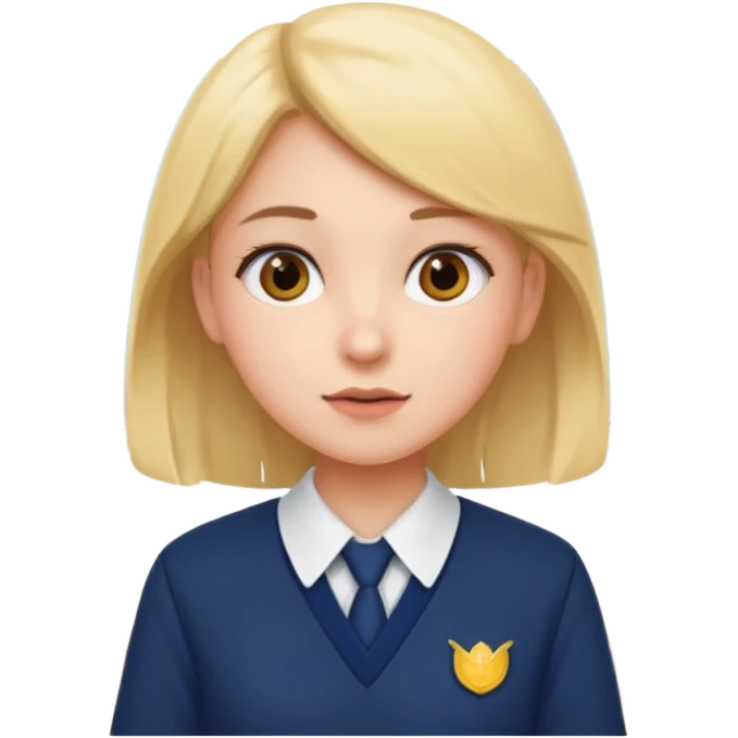 Создай эмодзи девочка просит списать работу в школе emoji