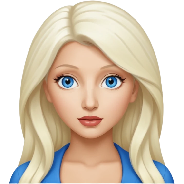 Christina Aguilera with blue eyes, long  platinum blonde hair emoji
